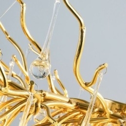 Nordic Kristallen Kroonluchter Bloem Ronde Kap Luxe Gouden Hanglamp