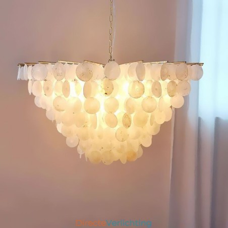 Natuurlijke schelp kroonluchter ronde gelaagde hanglamp eetkamer Natuurlijke schelp kroonluchter ronde gelaagde hanglamp eetkamer