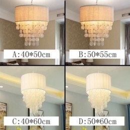 Hedendaagse hanglamp kwallen schelpen verlichting met cilinder lampenkap