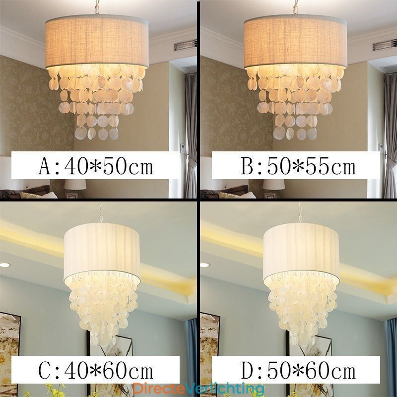 Hedendaagse hanglamp kwallen schelpen verlichting met cilinder lampenkap