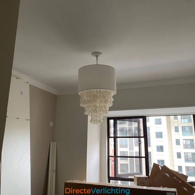Hedendaagse hanglamp kwallen schelpen verlichting met cilinder lampenkap