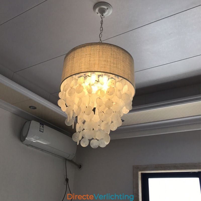 Hedendaagse hanglamp kwallen schelpen verlichting met cilinder lampenkap