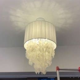 Hedendaagse hanglamp kwallen schelpen verlichting met cilinder lampenkap