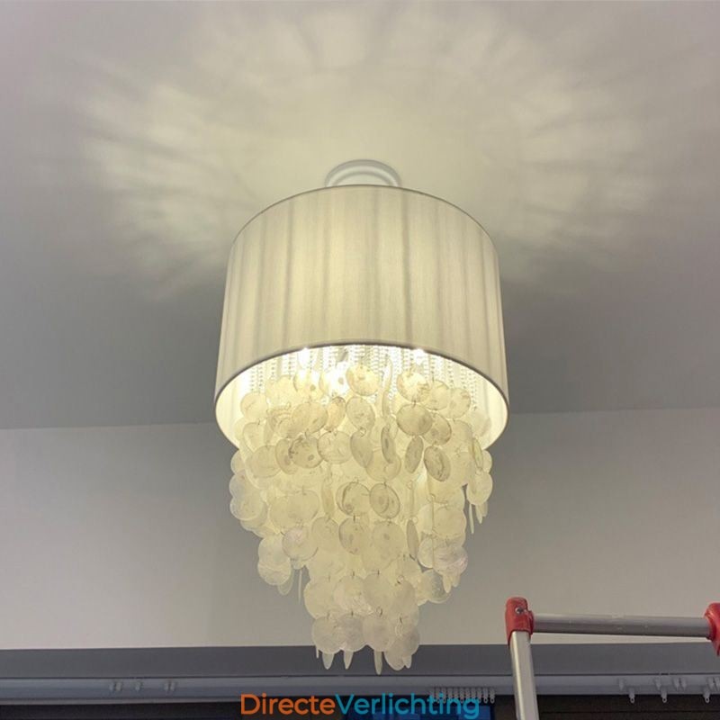Hedendaagse hanglamp kwallen schelpen verlichting met cilinder lampenkap