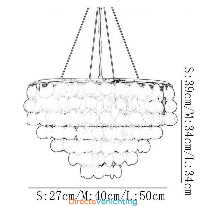 Capiz Shell Hanglamp Natuurlijke Hangende Ronde Gelaagde Kroonluchter