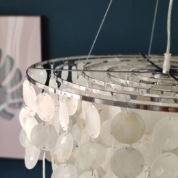 Capiz Shell Hanglamp Natuurlijke Hangende Ronde Gelaagde Kroonluchter