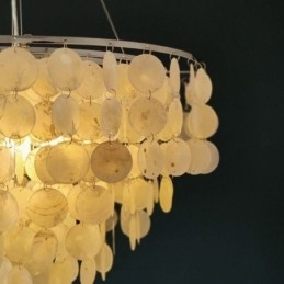 Capiz Shell Hanglamp Natuurlijke Hangende Ronde Gelaagde Kroonluchter