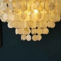 Capiz Shell Hanglamp Natuurlijke Hangende Ronde Gelaagde Kroonluchter