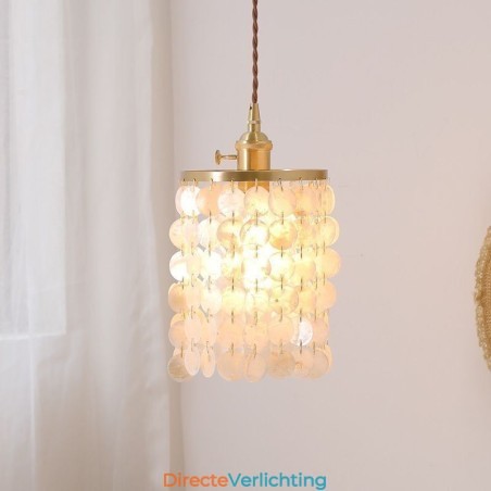 Moderne klassieke kroonluchter witte schelp kap hanglamp plafond Moderne klassieke kroonluchter witte schelp kap hanglamp plafond