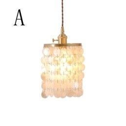 Moderne klassieke kroonluchter witte schelp kap hanglamp plafond
