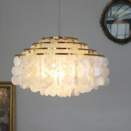 Moderne regendruppel kroonluchter witte schelp kap plafond hanglamp