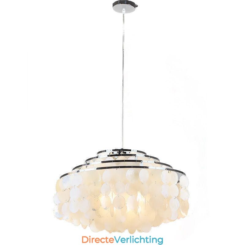 Moderne regendruppel kroonluchter witte schelp kap plafond hanglamp