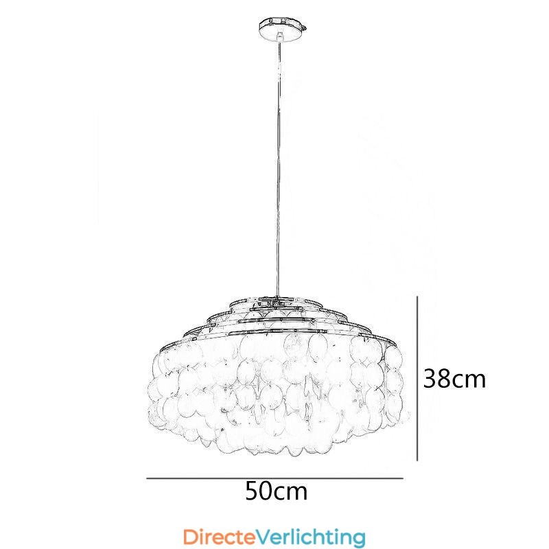 Moderne regendruppel kroonluchter witte schelp kap plafond hanglamp