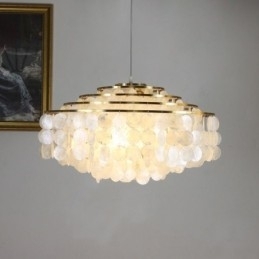 Moderne regendruppel kroonluchter witte schelp kap plafond hanglamp