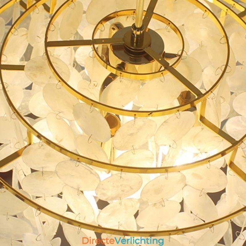 Moderne regendruppel kroonluchter witte schelp kap plafond hanglamp