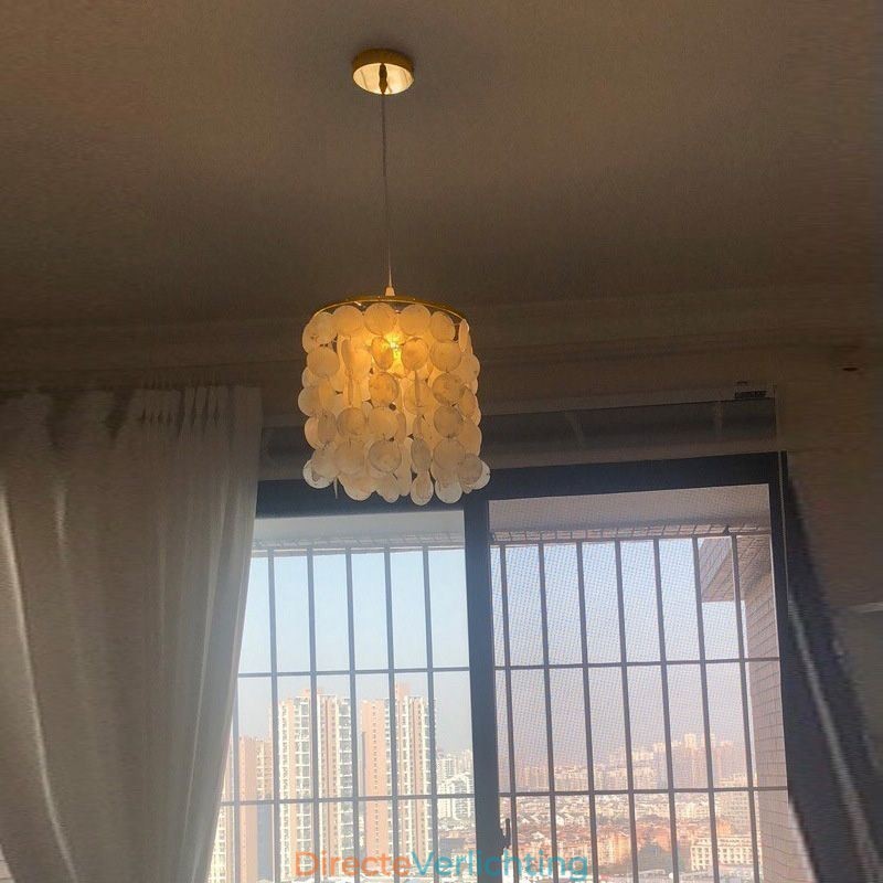 Moderne Capiz hanglamp, eigentijdse mini hanglamp, plafondverlichting, eetkamer