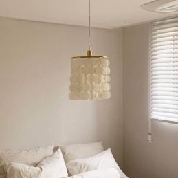 Moderne Capiz hanglamp, eigentijdse mini hanglamp, plafondverlichting, eetkamer