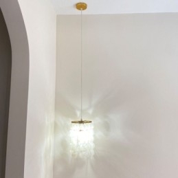 Moderne Capiz hanglamp, eigentijdse mini hanglamp, plafondverlichting, eetkamer