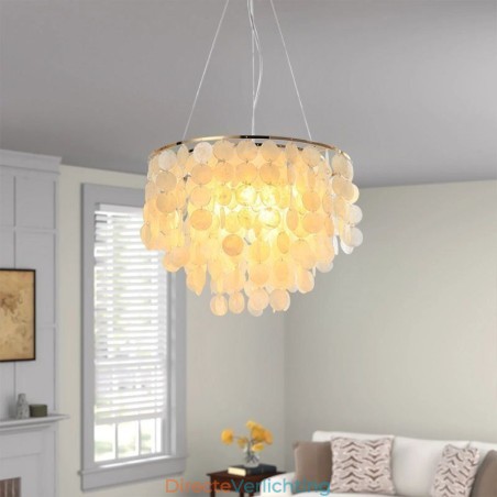 Moderne witte schelp plafondlamp hanglamp kroonluchter Moderne witte schelp plafondlamp hanglamp kroonluchter