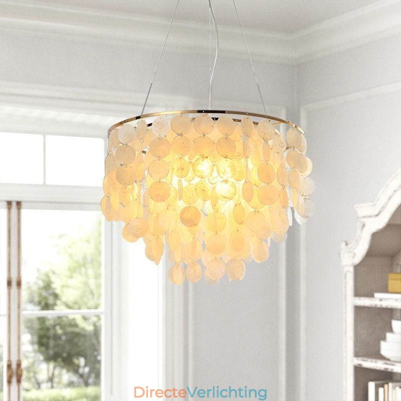 Moderne witte schelp plafondlamp hanglamp kroonluchter