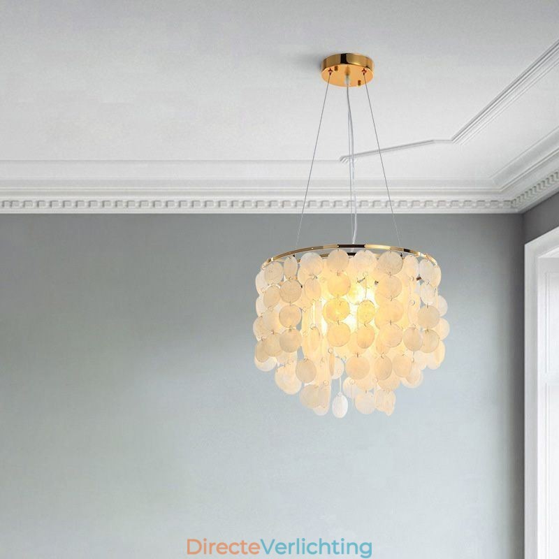 Moderne witte schelp plafondlamp hanglamp kroonluchter