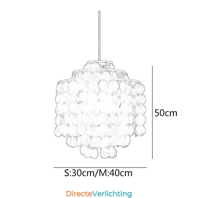 Moderne klassieke hanglamp met witte schelpenkap