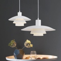 Witte aluminium hanglamp, moderne kroonluchter, verstelbare hanglamp