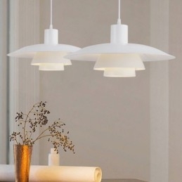Witte aluminium hanglamp, moderne kroonluchter, verstelbare hanglamp