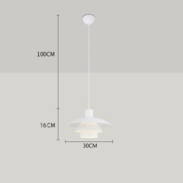 Witte aluminium hanglamp, moderne kroonluchter, verstelbare hanglamp