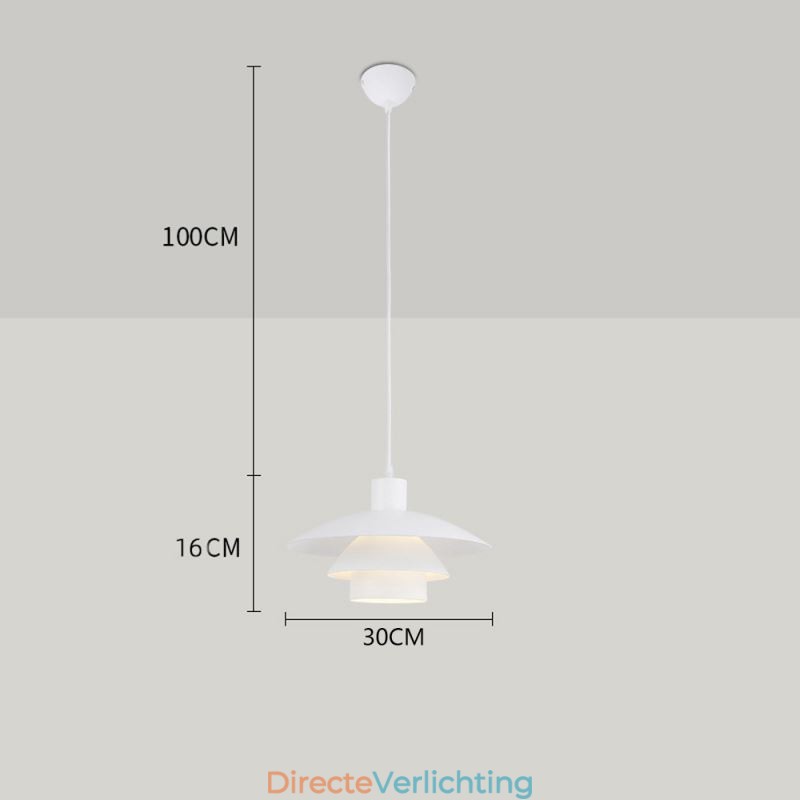 Witte aluminium hanglamp, moderne kroonluchter, verstelbare hanglamp