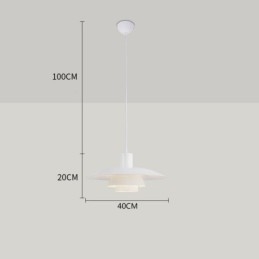 Witte aluminium hanglamp, moderne kroonluchter, verstelbare hanglamp