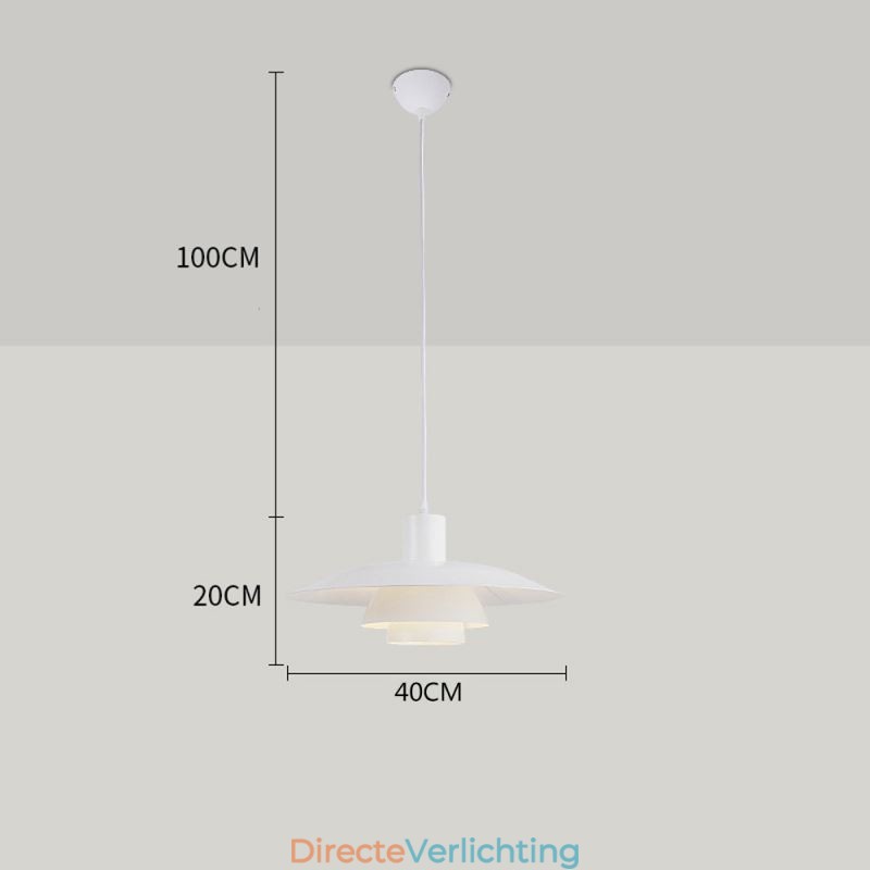 Witte aluminium hanglamp, moderne kroonluchter, verstelbare hanglamp