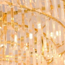Gouden Kristallen Hanglamp 4 Lagen Plafondverlichting 7 Lampen