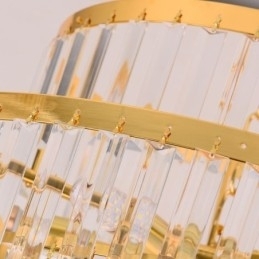 Gouden Kristallen Hanglamp 5 Lagen Plafondverlichting 7 Lampen