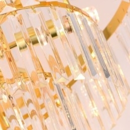 Gouden Kristallen Hanglamp 5 Lagen Plafondverlichting 7 Lampen