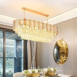 Moderne kristallen hanglamp Luxe ovale hanglamp