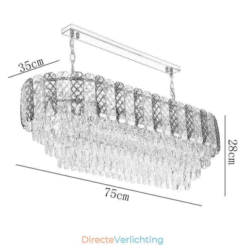 Moderne kristallen hanglamp Luxe ovale hanglamp