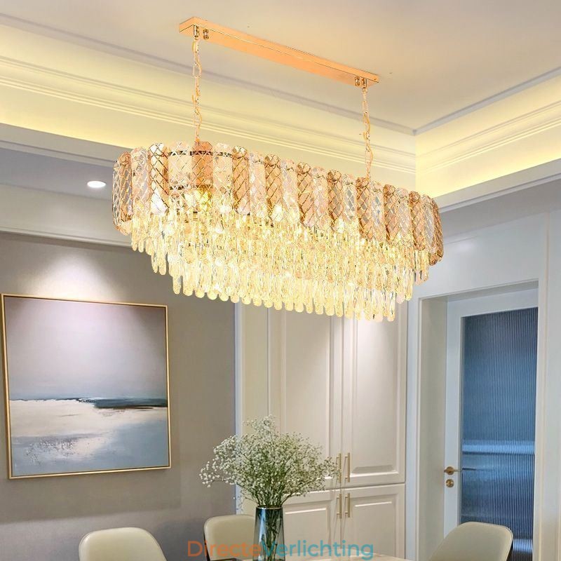 Moderne kristallen hanglamp Luxe ovale hanglamp