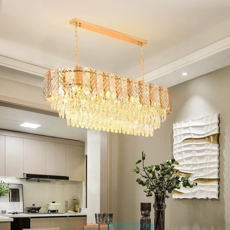 Moderne kristallen hanglamp Luxe ovale hanglamp
