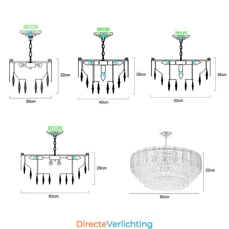 Luxe Europese hanglamp Kristallen plafondlamp
