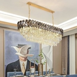 Europese Kristallen Hanglamp Luxe Ovale Plafondlamp