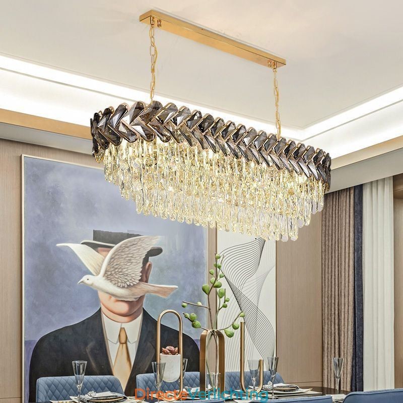 Europese Kristallen Hanglamp Luxe Ovale Plafondlamp