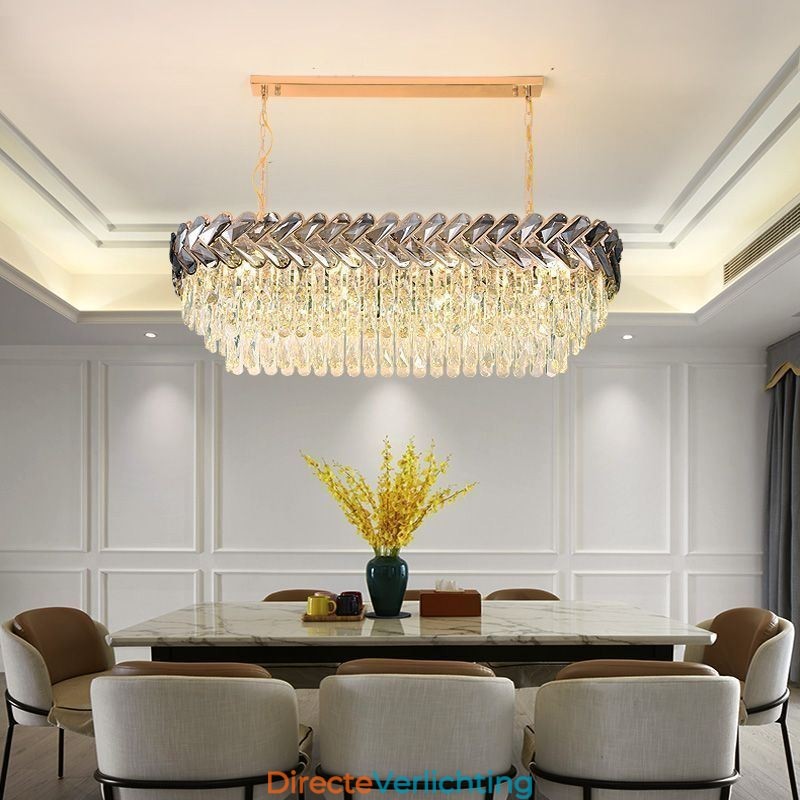 Europese Kristallen Hanglamp Luxe Ovale Plafondlamp