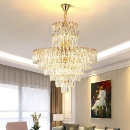 Moderne kristallen hanglamp, hedendaagse plafondverlichting, armaturen
