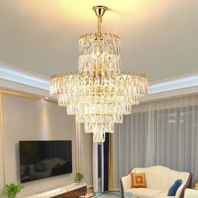 Moderne kristallen hanglamp, hedendaagse plafondverlichting, armaturen