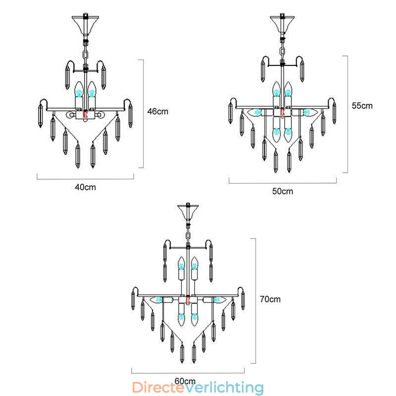 Moderne kristallen hanglamp, hedendaagse plafondverlichting, armaturen