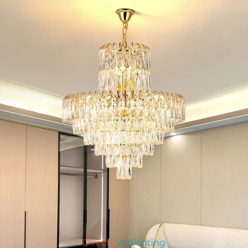 Moderne kristallen hanglamp, hedendaagse plafondverlichting, armaturen