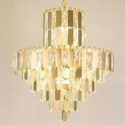 Moderne kristallen hanglamp, hedendaagse plafondverlichting, armaturen
