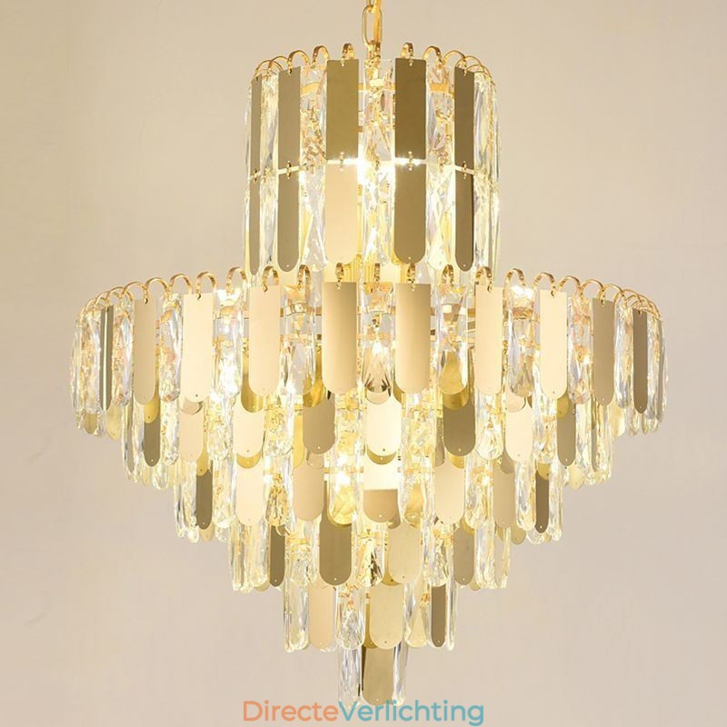 Moderne kristallen hanglamp, hedendaagse plafondverlichting, armaturen