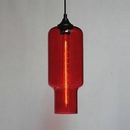 Moderne glazen hanglamp in bruin bubbeldesign
